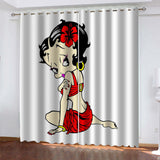 Laden Sie das Bild in den Galerie-Viewer, Betty Boop Vorhänge Cosplay Blackout Fenstervorhänge Raumdekoration