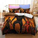 Laden Sie das Bild in den Galerie-Viewer, Black Panther Cosplay Bettwäsche-Set Quilt Bettbezüge Bettwäsche-Sets