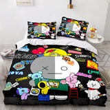Laden Sie das Bild in den Galerie-Viewer, Cartoon BT21 BTS Butter Bettwäsche-Set Quilt Bettbezug Bettwäsche-Sets