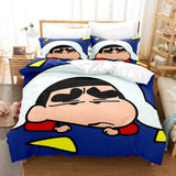 Laden Sie das Bild in den Galerie-Viewer, Cartoon Crayon Shin-chan Bettwäsche-Set UK Quilt Bettbezüge Bett-Sets