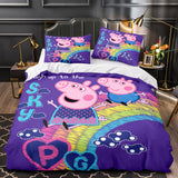 Laden Sie das Bild in den Galerie-Viewer, Cartoon Peppa Pig Bettwäsche-Set Steppdecke Bettbezug Kinder-Bettwäsche-Sets