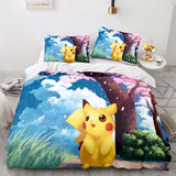 Load image into Gallery viewer, Cartoon Pikachu Bedding Set Quilt Cover Without Filler