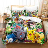 Laden Sie das Bild in den Galerie-Viewer, Cartoon Pokemon Pikachu Cosplay UK Bettwäsche-Set Bettbezug Bett-Sets