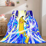 Laden Sie das Bild in den Galerie-Viewer, Cartoon Pokemon Pikachu Flanell Fleece Decke Überwurf Cosplay Decke