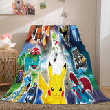 Laden Sie das Bild in den Galerie-Viewer, Cartoon Pokemon Pikachu Flanell Fleece Decke Überwurf Cosplay Decke