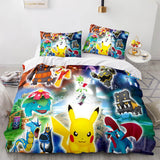 Load image into Gallery viewer, Cartoon Pokemon Pikachu Kids Bedding Set Quilt Duvet Cover Bed Sets
