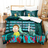Laden Sie das Bild in den Galerie-Viewer, Cartoon Rick und Morty Cosplay Bettwäsche Quilt Bettbezug Bettsets