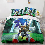 Carica l&#39;immagine nel visualizzatore Galleria, Cartoon Sonic The Hedgehog Set biancheria da letto Copripiumino Set lenzuola