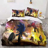 Carica l&#39;immagine nel visualizzatore Galleria, Cartoon Sonic The Hedgehog Cosplay Set di biancheria da letto Copripiumino Set da letto