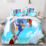 Carica l&#39;immagine nel visualizzatore Galleria, Cartoon Sonic The Hedgehog Cosplay Set di biancheria da letto Copripiumino Set da letto