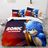 Carica l&#39;immagine nel visualizzatore Galleria, Cartoon Sonic The Hedgehog Cosplay Set di biancheria da letto Copripiumino Set da letto
