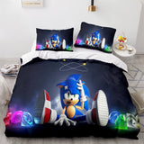 Carica l&#39;immagine nel visualizzatore Galleria, Cartoon Sonic The Hedgehog Cosplay Set di biancheria da letto Copripiumino Set da letto