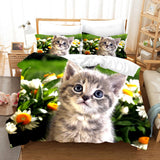 Laden Sie das Bild in den Galerie-Viewer, Niedliches Tier-Haustier-Katzen-Bettwäsche-Set Steppdecke Bettbezug Bettwäsche-Sets