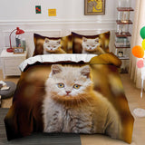 Laden Sie das Bild in den Galerie-Viewer, Niedliches Tier-Haustier-Katzen-Bettwäsche-Set Steppdecke Bettbezug Bettwäsche-Sets