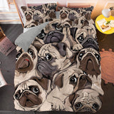 Load image into Gallery viewer, Cute Dog Cartoon Pug Bedding Set Quilt Duvet Cover Bed Sets