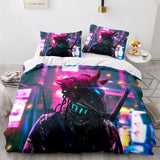 Laden Sie das Bild in den Galerie-Viewer, Cyberpunk-Bettwäsche-Set Bettbezüge Cosplay-Bettlaken-Sets