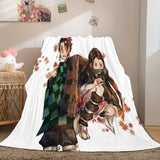 Load image into Gallery viewer, Anime Demon Slayer Bed Cosplay Flannel Fleece Blanket Wrap Nap Quilt