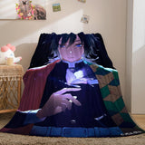 Laden Sie das Bild in den Galerie-Viewer, Demon Slayer Bettwäsche Flanell-Fleece-Decke