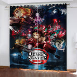 Carica l&#39;immagine nel visualizzatore Galleria, Demon Slayer Curtains Blackout Window Treatments Drapes for Room Decoration