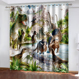 Load image into Gallery viewer, Dinosaur Curtains Blackout Window Treatments Drapes Room Decoration