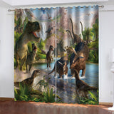 Load image into Gallery viewer, Dinosaur Curtains Cosplay Blackout Window Drapes Room Decoration