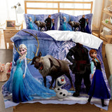 Laden Sie das Bild in den Galerie-Viewer, Disney Frozen 2 Cosplay Bettwäsche-Set Quilt Bettbezug Bettwäsche-Sets