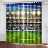 Load image into Gallery viewer, Football Field Curtains Blackout Window Treatments Drapes for Room Decor
