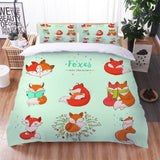 Load image into Gallery viewer, Fox Pattern Bedding Set Quilt Cover