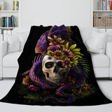 Laden Sie das Bild in den Galerie-Viewer, Halloween-Horror-Skelett-Schädel-Party-Dekoration Flanell-Fleece-Decke
