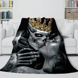 Laden Sie das Bild in den Galerie-Viewer, Halloween-Horror-Skelett-Schädel-Party-Dekoration Flanell-Fleece-Decke