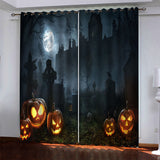 Load image into Gallery viewer, Halloween Pumpkin Decor Curtains Blackout Window Drapes