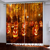 Load image into Gallery viewer, Halloween Pumpkin Decor Curtains Blackout Window Drapes