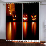 Load image into Gallery viewer, Halloween Pumpkin Decor Curtains Blackout Window Drapes