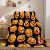 Carica l&#39;immagine nel visualizzatore Galleria, Coperta trapuntata in morbida flanella con zucca di Halloween