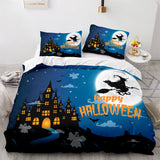 Laden Sie das Bild in den Galerie-Viewer, Happy Halloween Thema Bettwäsche-Set UK Bettbezüge Bettwäsche-Sets