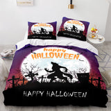Laden Sie das Bild in den Galerie-Viewer, Happy Halloween Thema Bettwäsche-Set UK Bettbezüge Bettwäsche-Sets