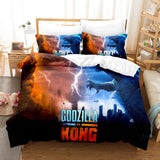 Laden Sie das Bild in den Galerie-Viewer, King Kong vs Godzilla Cosplay Bettwäsche-Set Bettbezüge Bettwäsche-Sets