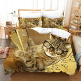 Laden Sie das Bild in den Galerie-Viewer, Schönes Tier-Haustier-Katzen-Bettwäsche-Set, Bettdeckenbezüge, Bettlaken-Sets