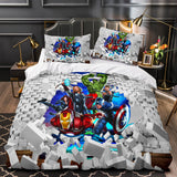 Charger l&#39;image dans la visionneuse de la galerie, Marvel Avengers Cosplay UK ensemble de literie housse de couette ensembles de lit