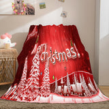 Laden Sie das Bild in den Galerie-Viewer, Frohe Weihnachten Bettwäsche Flanell Fleece Decke Überwurf Cosplay Decke