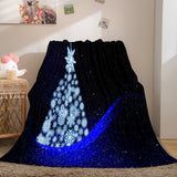 Laden Sie das Bild in den Galerie-Viewer, Merry Christmas Flanell Fleece Blanket Wrap Nap Quilt Dunelm Bettwäsche