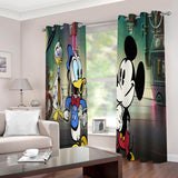 Load image into Gallery viewer, Mickey Mouse Curtains 2 Panels Blackout Window Drapes for Room Decoration