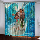 Load image into Gallery viewer, Moana Curtains Pattern Blackout Window Drapes