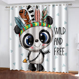 Load image into Gallery viewer, Panda Curtains Blackout Window Treatments Drapes for Room Decoration
