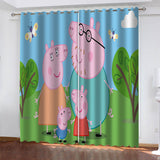 Load image into Gallery viewer, Peppa Pig Curtains Blackout Window Treatments Drapes for Room Decoration