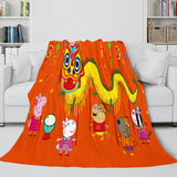 Load image into Gallery viewer, Peppa Pig Flannel Fleece Blanket Throw Cosplay Blanket Room Decoration