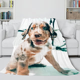 Load image into Gallery viewer, Pet Puppy Dogs Flannel Fleece Blanket Dunelm Bedding Quilt Blanket