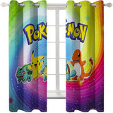 Load image into Gallery viewer, Pikachu Curtains Blackout Window Treatments Drapes for Room Decoration