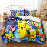 Charger l&#39;image dans la visionneuse de la galerie, Pokemon Pikachu Cosplay UK Ensemble de literie Housse de couette Ensembles de draps de lit