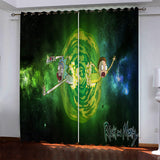 Load image into Gallery viewer, Rick and Morty Curtains Pattern Blackout Window Drapes